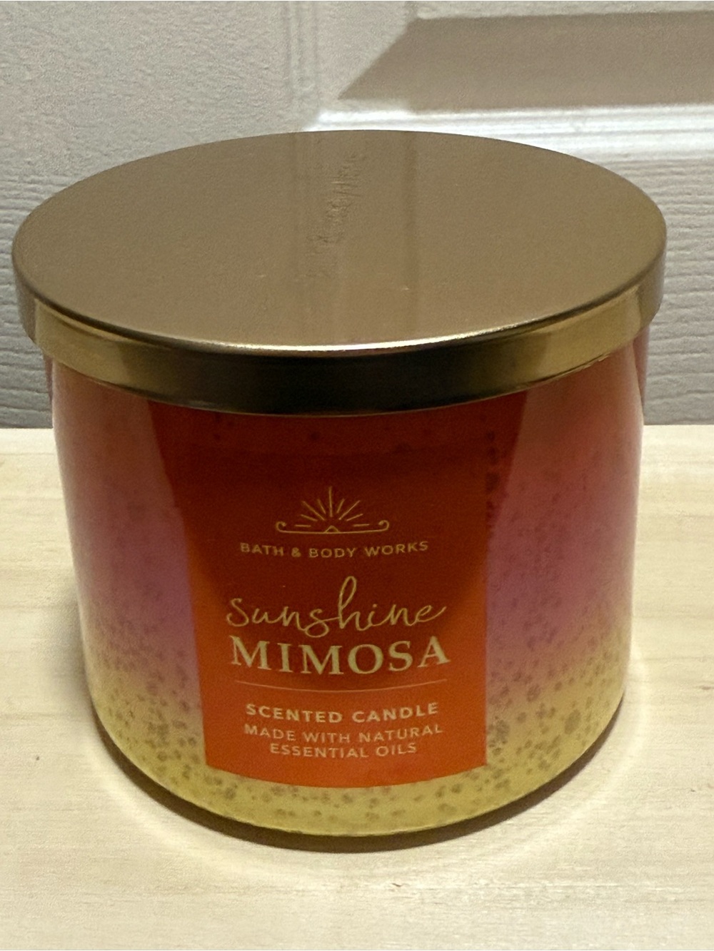 Bath & Body Works Sunshine Mimosa Scented Candle - Pink/Gold/Yellow